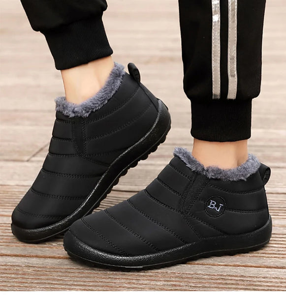 Men's Winter Snow Boots – Waterproof Warm Fur Ankle Boots, Outdoor Botas Hombre, Durable Cold-Weather Footwear