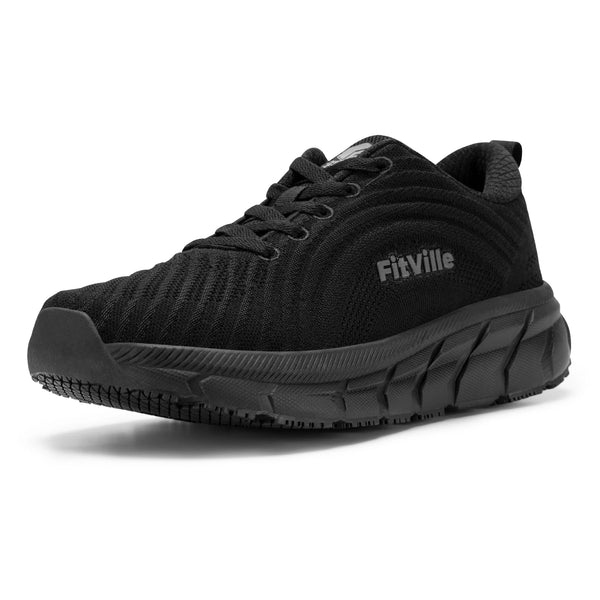 FitVille Men's Wide Toe Box Running Shoes – Extra Wide Width, Cushioned, Non-Slip, Lightweight & Breathable Sneakers