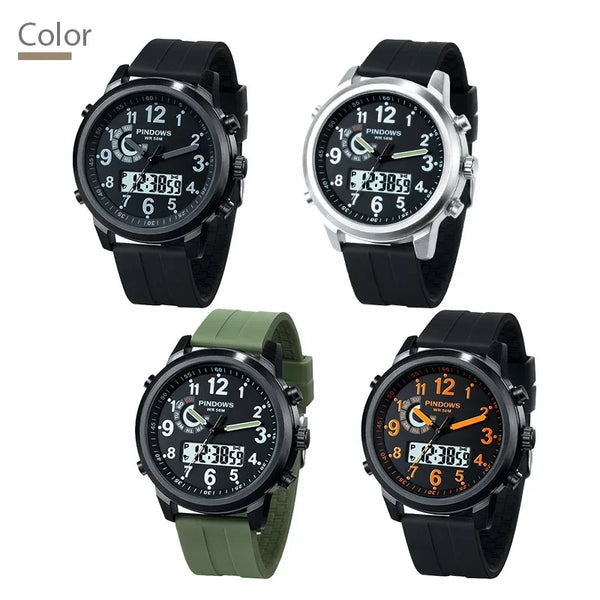Men's Luxury Sport Watch 2024 – Waterproof Steel Case, Large Dial, Quartz Electronic Movement