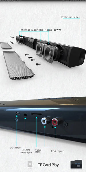 Super Powerful Sound Bar Portable Wireless Bluetooth Speaker Surround Stereo Home TV Sound Box Subwoofer FM Radio caixa de som