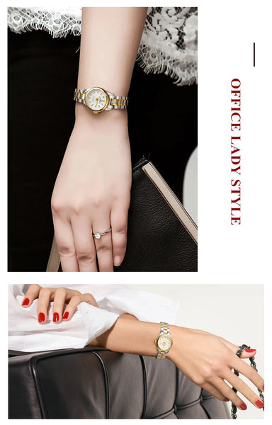 CARNIVAL Women’s Automatic Watch – Luxury Sapphire Mechanical, Calendar, Luminous, Waterproof Reloj Mujer