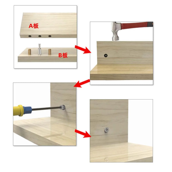 3 In 1 Adjustable Woodworking Drilling Guide Locator Puncher Tools Wood Doweling Jigs for Eccentric Wheel Wooden Panel Splicing