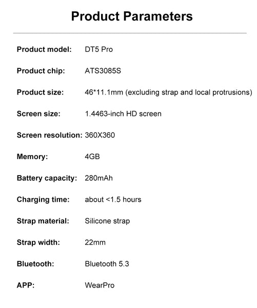 2025 For Android iOS Watch DT5pro Smart Watch 4GB Big Memory GPS Navigation MP3/MP4 Player APP Download Sports trackr Smartwatch