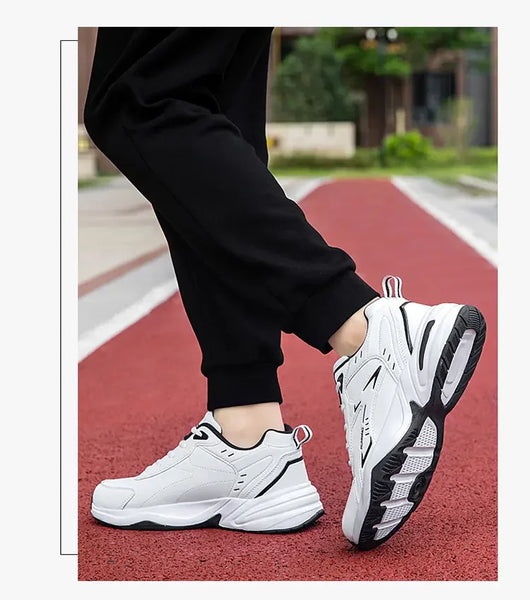 2024 Men's Clunky Sneakers – Thick Sole, Mesh Lace-Up, Breathable Casual Sports Shoes, Soft Platform Trend Footwear