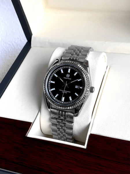 PABLO RAEZ Men's Luxury Silver Watch – SUS304 Steel, Luminous, Waterproof
