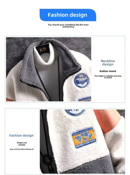 Men’s Casual Wool Jacket – Loose Fit, Shake Fleece, Korean-Inspired Warmth