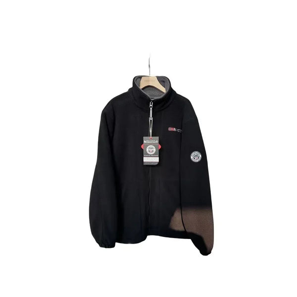 Norway Men’s Winter Fleece Jacket Coat – Thick Warm Casual Zip-Up, Stand Collar, Ameika Style