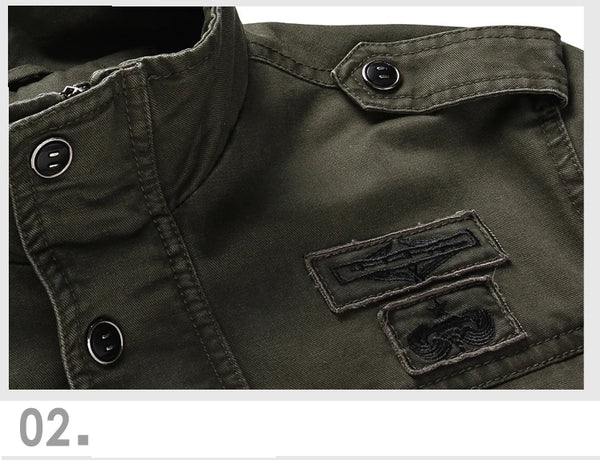 Air Force One Inspired Cargo Jacket – Men’s Army Style, M–6XL Sizes