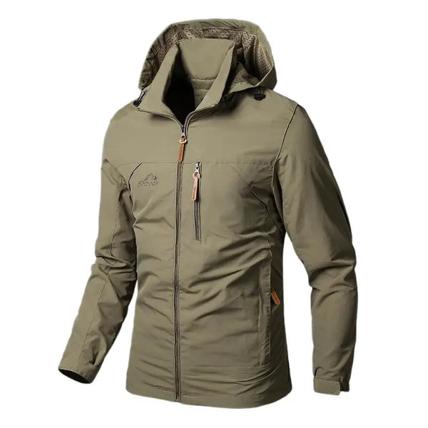 Men's Waterproof Military Windbreaker Jacket – Hooded Combat Bomber Coat for Autumn Outdoor Hiking & Biking