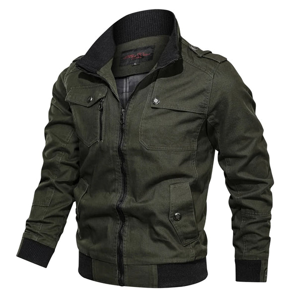 Men's Military Bomber Jacket – Autumn Winter Windproof Coat, Casual Outdoor, 5XL Plus