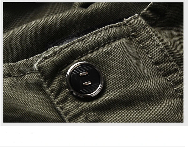 GKKS Men's Military Bomber Jacket – 2023 Autumn Casual Cotton Workwear, Loose Fit