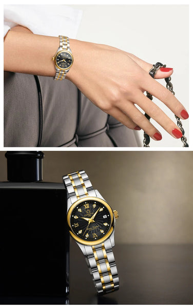 CARNIVAL Women’s Automatic Watch – Luxury Sapphire Mechanical, Calendar, Luminous, Waterproof Reloj Mujer