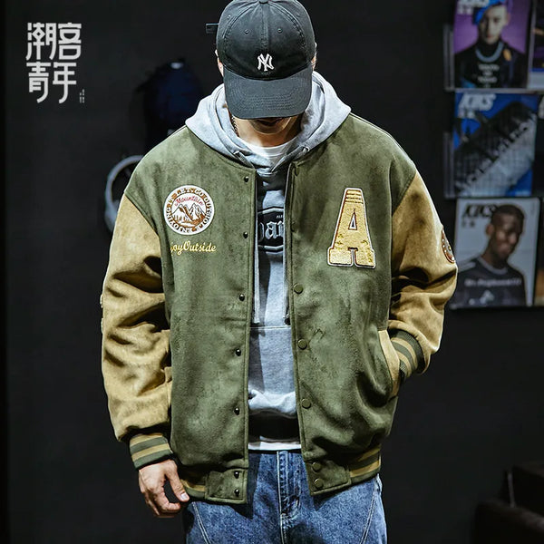 Men’s Embroidered Baseball Bomber Jacket – Fashion Hip Hop Streetwear Coat, High Street Style