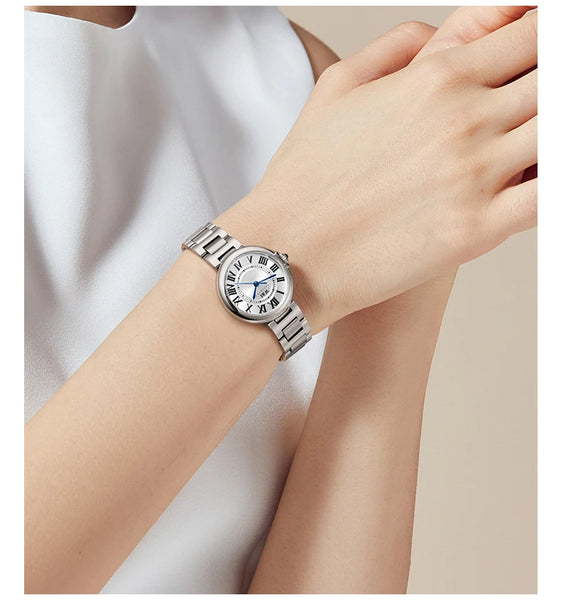 CARNIVAL Women’s Quartz Watch – Luxury Sapphire, Stainless Steel, Waterproof Fashion Wristwatch, Relogio Feminino