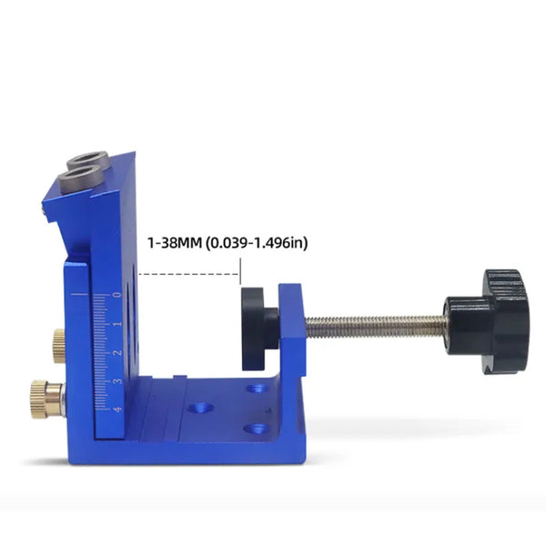 Pocket Hole Drill Guide Dowel Jig, Aluminium Oblique Hole Locator Drilling Kit Woodworker DIY Tools with 9mm Drill Bit