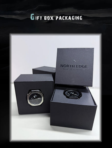 NORTH EDGE MERCURY Sports Watch – Digital Quartz, Stopwatch, World Time, 50M Waterproof