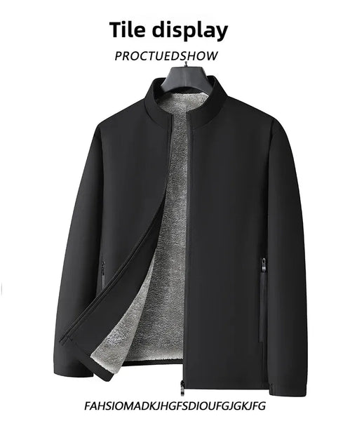 Thickened Fleece Jacket for Men – Ideal for Middle-Aged & Elderly Comfort