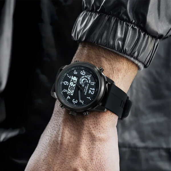 Men's Luxury Sport Watch 2024 – Waterproof Steel Case, Large Dial, Quartz Electronic Movement