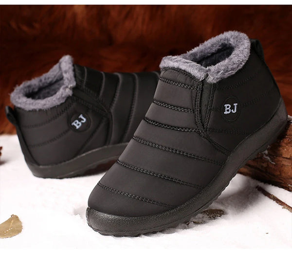 Men's Winter Snow Boots – Waterproof Warm Fur Ankle Boots, Outdoor Botas Hombre, Durable Cold-Weather Footwear