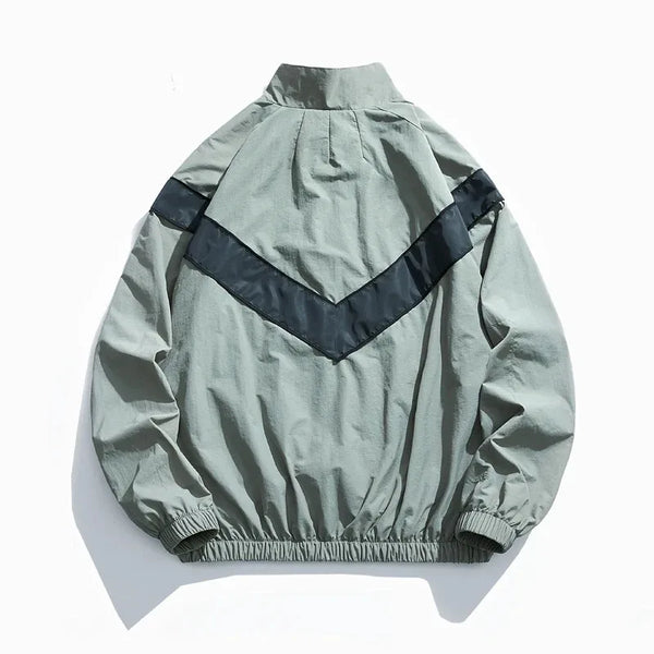 Men’s Vintage Bomber Jacket – Grayish Green, Hooded, Windproof, Quick-Dry, Reflective Training Coat