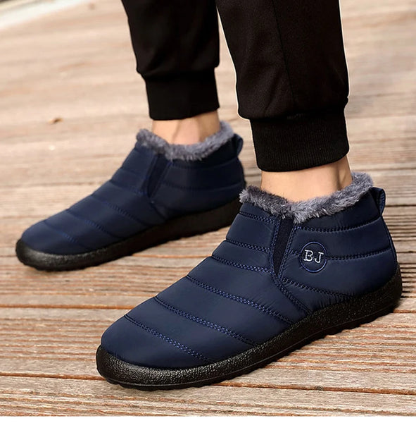 Men's Winter Snow Boots – Waterproof Warm Fur Ankle Boots, Outdoor Botas Hombre, Durable Cold-Weather Footwear