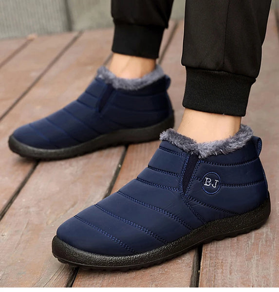 Men's Winter Snow Boots – Waterproof Warm Fur Ankle Boots, Outdoor Botas Hombre, Durable Cold-Weather Footwear