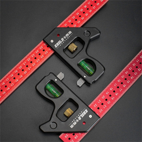 Heavy Duty Woodworking Combination Angles Ruler Aluminum Alloy Ruler 90/45 Degree Measuring Tool with Level & Needle