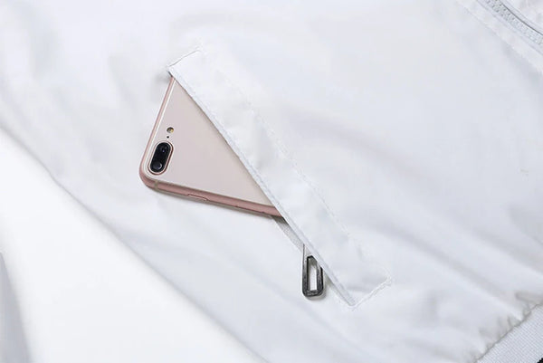 Men's Oversized Bomber Jacket – Spring Autumn Varsity Coat, Zipper, Stand Collar, Designer