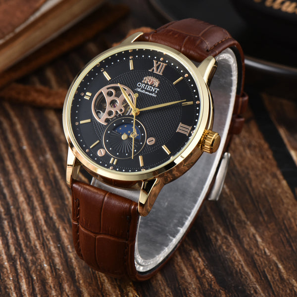 Orient Sport Automatic Watch – World Time, Full Function, Leather Strap, Unisex Mechanical Timepiece