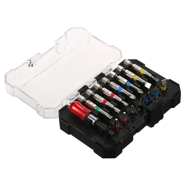 The 15PCS Drill & Screwdriver Bit Set is a compact, versatile kit designed for power tools, ideal for drilling into wood, metal, steel, and handling security screws. It’s perfect for DIY tasks, furniture assembly, and gener