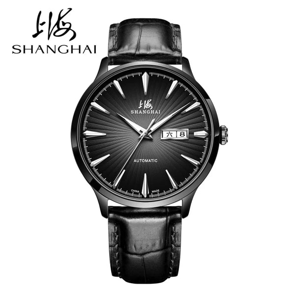 Shanghai Men's Luxury Automatic Watch – Sapphire, Double Calendar, Waterproof