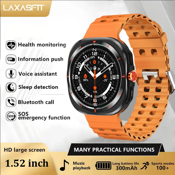LAXASFIT 1.52" Smart Watch – Bluetooth Calling, Heart Rate & Fitness Tracker for Men & Women