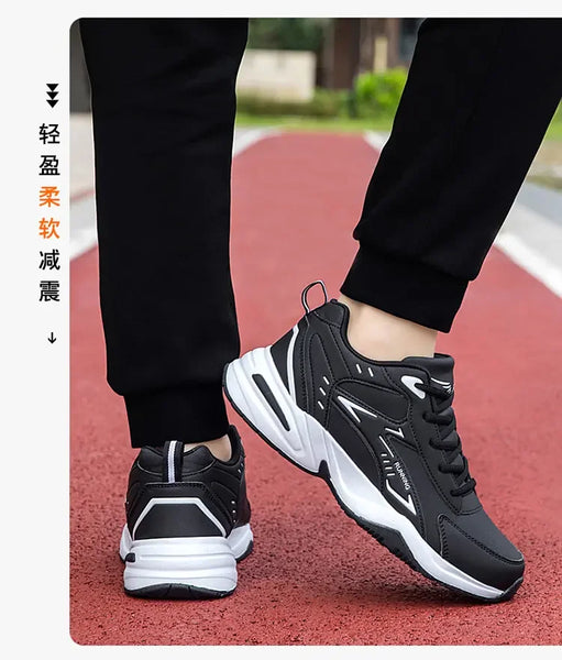 2024 Men's Clunky Sneakers – Thick Sole, Mesh Lace-Up, Breathable Casual Sports Shoes, Soft Platform Trend Footwear
