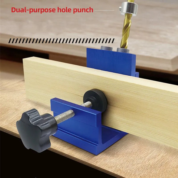 Pocket Hole Drill Guide Dowel Jig, Aluminium Oblique Hole Locator Drilling Kit Woodworker DIY Tools with 9mm Drill Bit