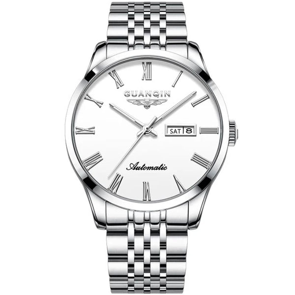 GUANQIN Men's Luxury Automatic Watch – Stainless Steel, Date, Week, Waterproof