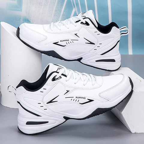 2024 Men's Clunky Sneakers – Thick Sole, Mesh Lace-Up, Breathable Casual Sports Shoes, Soft Platform Trend Footwear