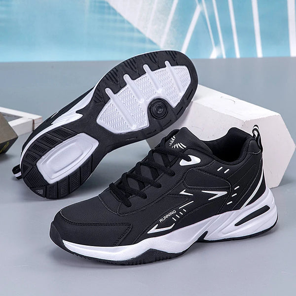 2024 Men's Clunky Sneakers – Thick Sole, Mesh Lace-Up, Breathable Casual Sports Shoes, Soft Platform Trend Footwear