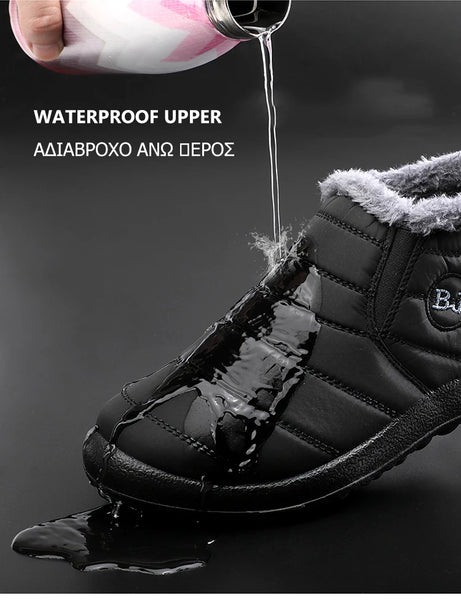 Men's Winter Snow Boots – Waterproof Warm Fur Ankle Boots, Outdoor Botas Hombre, Durable Cold-Weather Footwear