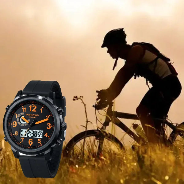 Men's Luxury Sport Watch 2024 – Waterproof Steel Case, Large Dial, Quartz Electronic Movement