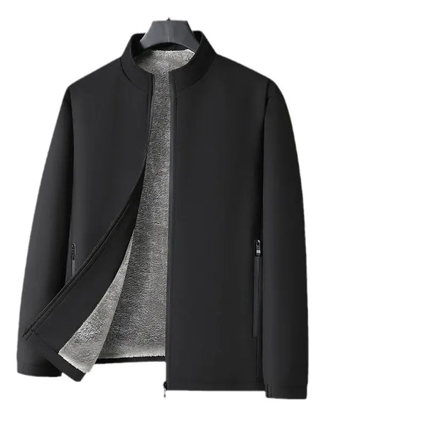Thickened Fleece Jacket for Men – Ideal for Middle-Aged & Elderly Comfort