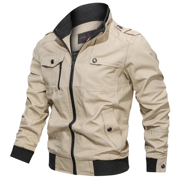 Men's Military Bomber Jacket – Autumn Winter Windproof Coat, Casual Outdoor, 5XL Plus