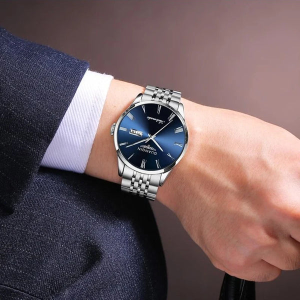 GUANQIN Men's Luxury Automatic Watch – Stainless Steel, Date, Week, Waterproof