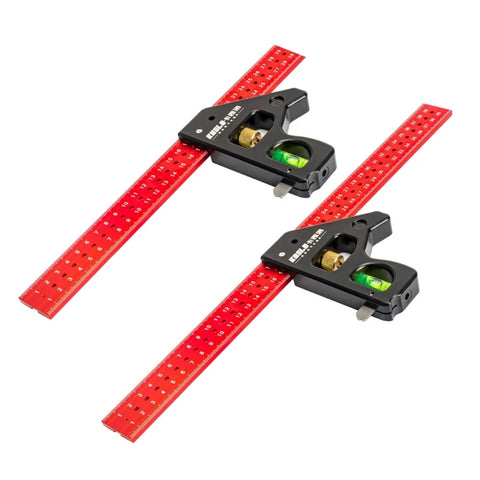 Heavy Duty Woodworking Combination Angles Ruler Aluminum Alloy Ruler 90/45 Degree Measuring Tool with Level & Needle