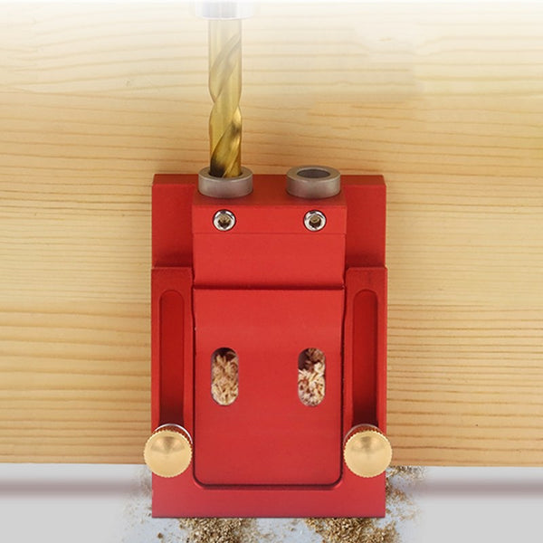 Pocket Hole Drill Guide Dowel Jig, Aluminium Oblique Hole Locator Drilling Kit Woodworker DIY Tools with 9mm Drill Bit