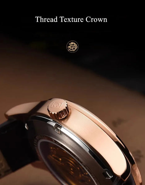 CARNIVAL Men’s Automatic Watch – NH36 Movement, Waterproof Mechanical Dress Wristwatch, Luxury Gold Dragon