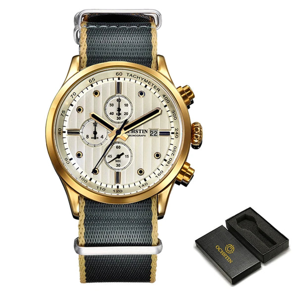 2025 OCHSTIN Men’s Military Watch – Quartz Chronograph, Waterproof, Luminous, Date, Luxury Wristwatch