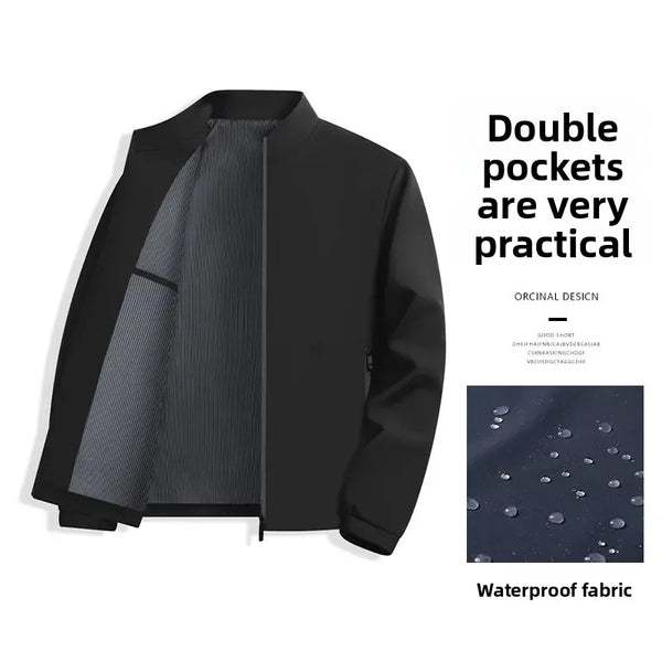 Thickened Fleece Jacket for Men – Ideal for Middle-Aged & Elderly Comfort