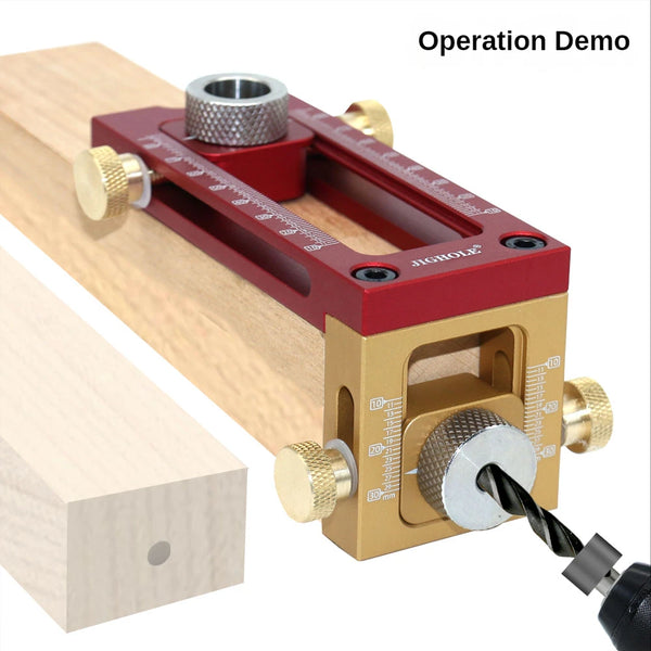 2 In 1 Drill Guide Doweling Jig Bed Cabinet Screw Punch Locator Woodworking Hole Drill Bit Set 5-Hole 6/8/10/12/15mm Pin Fixture