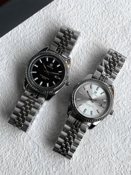 PABLO RAEZ Men's Luxury Silver Watch – SUS304 Steel, Luminous, Waterproof