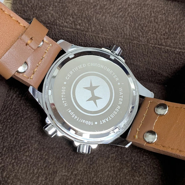 Men’s Military Watch – Double Calendar, Luminous, Camouflage Strap, Army Green, Black/Blue, Quartz